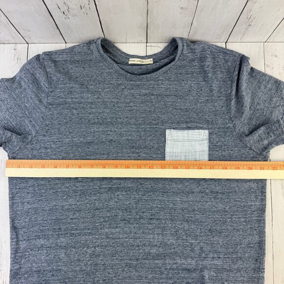Marine Layer Blue/Gray Re-Spun Contrast Pocket Short-Sleeve T-Shirt Size M/L - Picture 9 of 10